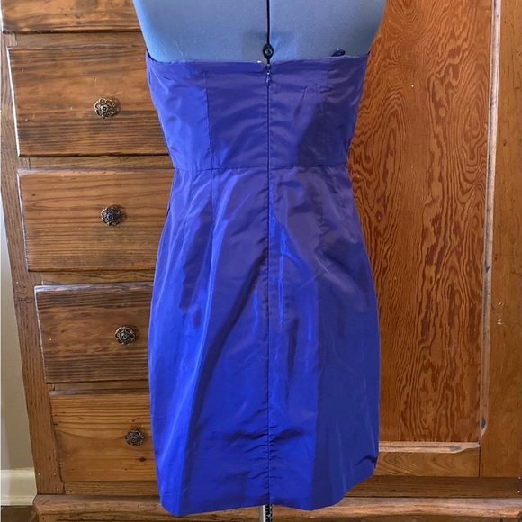 J. Crew Blue Ruched Strapless Cocktail Dress - Picture 4 of 10